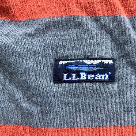 LL Bean striped rugby shirt. Blue and red. Size medium. - Picture 4 of 4